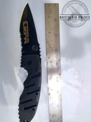 CRPA ORG Branded  Large Clip-point folder knife with partially serrated blade and belt clip[Unused - Pristine Cond.]