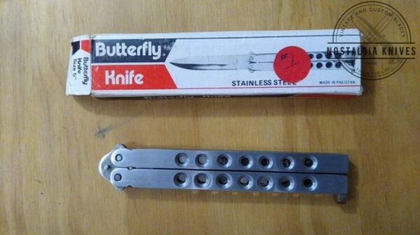 Stainless Steel 5″ Butterfly Knife with original packaging [New old stock] Collectible Knives cutlery