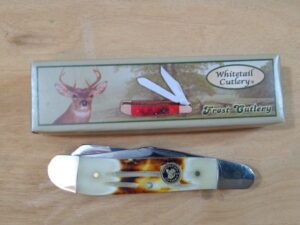Whitetail Cutlery - Second Cut Bone Dogleg Trapper WT-951 SC[New Old Stock]