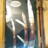 Remington Collector Knife Set - Hunter Single Blade Spine-lock, 3 blade Stockman, 2 blade Jack knife w/ Wood and Brass Handles in Original Wood Display Case[New - Pristine Mint Cond.] - Image 3