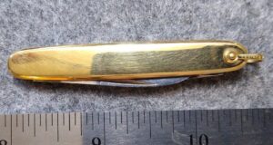 Vintage Italian Latama 14k Gold 2 blade Executive Knife w/ 12k Gold Bail[Used - Pristine Cond.]