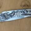 Sharp Pocket Knife, Made In Japan - Raised Relief Pheasants, Single Lock Blade, [Used - Near Mint Cond.]