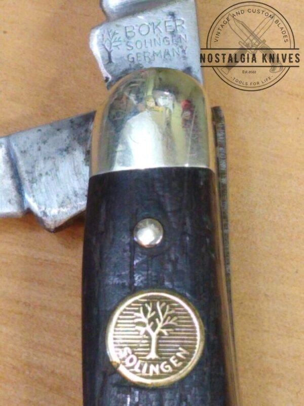 Vintage Böker Solingen Germany Tree Brand, 3 Blade Medium Stockman Pocket Knife w/horn handle [Used – Mint Cond.] Böker