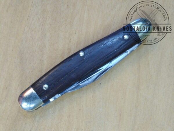 Vintage Böker Solingen Germany Tree Brand, 3 Blade Medium Stockman Pocket Knife w/horn handle [Used – Mint Cond.] Böker