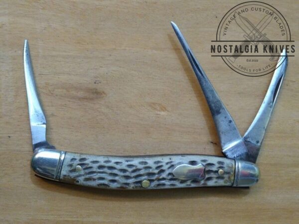 Vintage Old John Primble Belknap HDW & MFG Co. Stockman 3 Blade Pocket Knife – Toothpick Shaped Blades[Used – Good Cond.] Collectible Knives