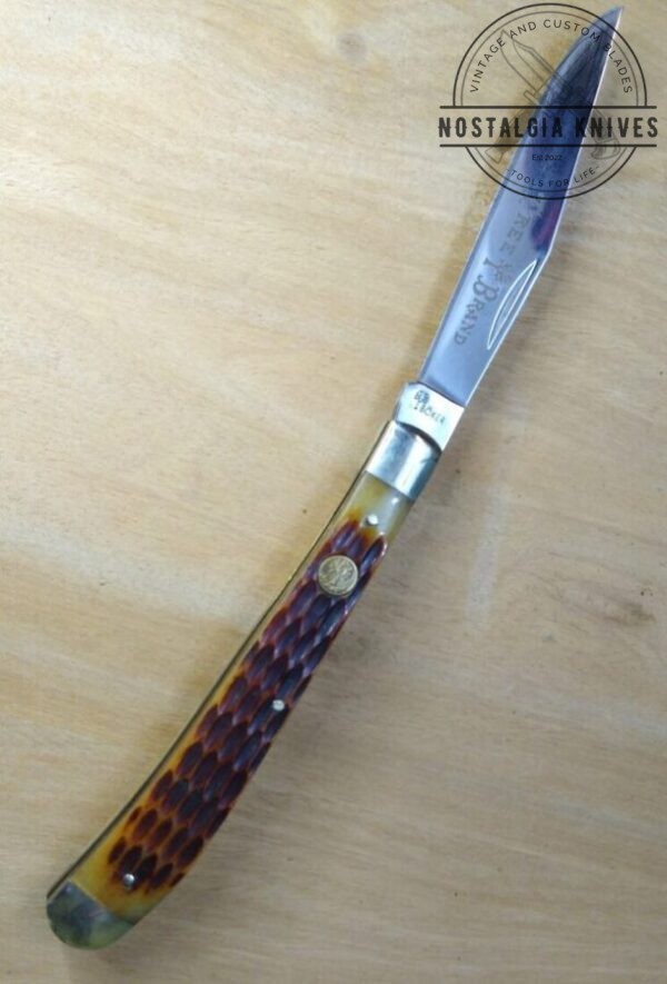 Böker Solingen Germany Tree Brand Jigged Bone Handle, Large Slimline Trapper Knife in Orig. Packaging [Unused – Pristine Mint Cond.] Böker
