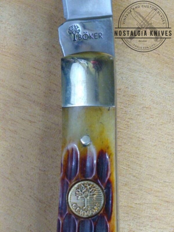 Böker Solingen Germany Tree Brand Jigged Bone Handle, Large Slimline Trapper Knife in Orig. Packaging [Unused – Pristine Mint Cond.] Böker