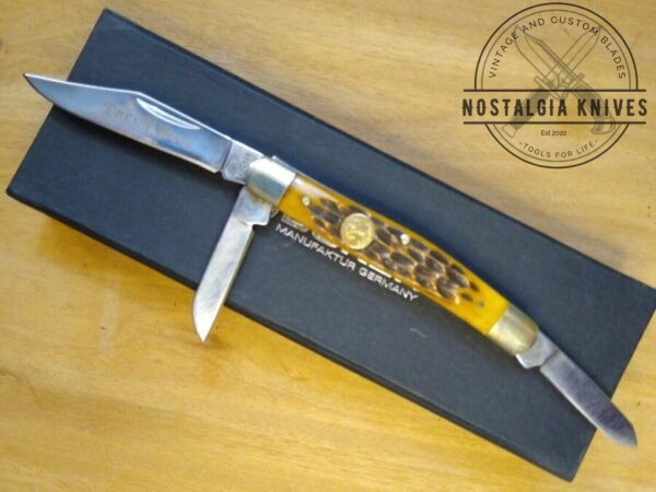 Böker Solingen Tree Brand Jigged Bone Handle, 3 Blade Stockman Knife in Orig. Packaging [Unused – Pristine Cond.] Böker campgear