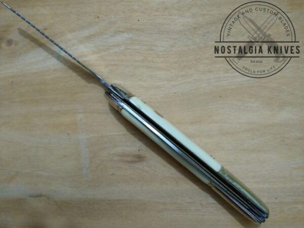 Vintage Providence Cutlery, Prov. R.I. White Handle, 7.5″ Fish Knife w/Scaler and Opener[Unused – Pristine Mint Cond.] Collectible Knives