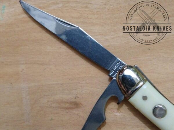 Vintage Providence Cutlery, Prov. R.I. White Handle, 7.5″ Fish Knife w/Scaler and Opener[Unused – Pristine Mint Cond.] Collectible Knives