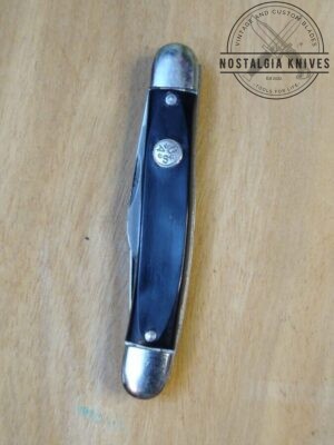 Vintage Providence Cutlery Co. Prov. RI - Medium 2 Blade Jack Knife with Smooth Black Delrin Handle Scales [Unused - Pristine Mint Cond.]