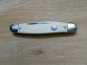 Vintage Providence Cutlery Co. Prov. RI - Medium 3 Blade Stockman Pocket Knife with Smooth White Delrin Handle Scales [Unused - Pristine Mint Cond.]