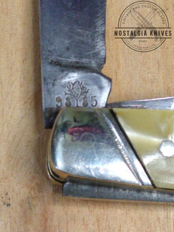 Vintage Böker USA 3 Blade Slant Bolster Stockman 9885, w/ Cracked Ice Celluloid Handle Scales [Used – Near Mint Cond.] Böker