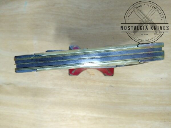 Vintage Böker USA 3 Blade Slant Bolster Stockman 9885, w/ Cracked Ice Celluloid Handle Scales [Used – Near Mint Cond.] Böker