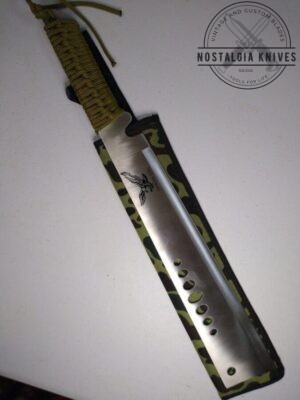 Stainless Steel 20" Flat Head Full Tang Chopper Machete Fixed Blade Knife with Camo Sheath [New - Unused].