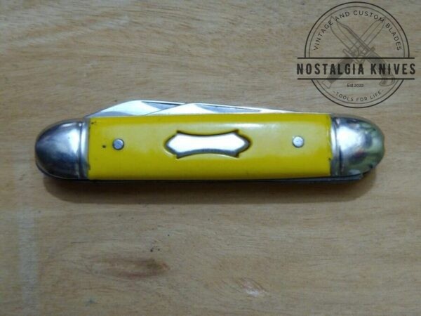 ‘The Ideal’ Vintage 3.5″ Jack Knife w/ Yellow Handle [NOS – Mint Cond.] Collectible Knives campgear
