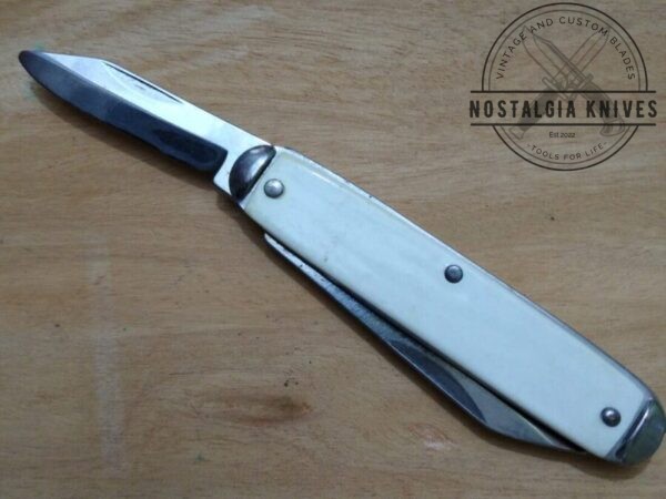 ‘The Ideal’ Vintage 3.5″ Jack Knife w/ White Handles [Used – Near Mint Cond.] Collectible Knives campgear