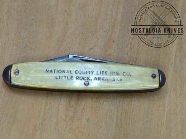 Vintage AutoPoint 2 Blade Pocket Knife with Yellow Pearl Handle Scales- Rare Promo knife[Used-Near Mint Cond.] AutoPoint