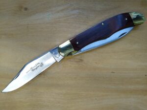 Vintage Imperial Frontier Large Double Eagle 4625 - Wood Handled 2 Blade Folding Hunter Knife w/Sheath[Unused - Pristine Mint Cond.]