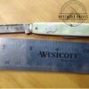 Vintage KENT USA 2 Blade Pocket Knife with Steel Badge and Bolsters, White Pearl Handle Scales, Brass Liners and Pins [Used- Good Cond.] - Image 7