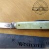 Vintage KENT USA 2 Blade Pocket Knife with Steel Badge and Bolsters, White Pearl Handle Scales, Brass Liners and Pins [Used- Good Cond.] - Image 5