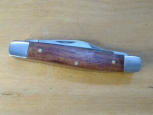Colonial Prov. RI USA - Large 3 Blade Stockman with Wood Handle[Unused - Pristine Mint Cond.]