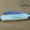 Vintage Imperial Gravity Lock/Trick Close Pocket Knife - Printing on Handle; "GO N'EIRIGH AN T'ATH LEAT" [Used - Pristine Cond.] - Image 2