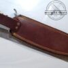 Handmade in TX, USA - Damascus 14" Fixed Blade Bowie knife with Damascus guard and butt cap. New Leather Belt Sheath, with that new leather smell [New-Unused] - Image 2