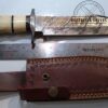 Handmade in TX, USA - Damascus 14" Fixed Blade Bowie knife with Damascus guard and butt cap. New Leather Belt Sheath, with that new leather smell [New-Unused] - Image 13