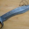 Damascus 15" kukri with Damascus guard and butt cap. Handmade in TX, USA - New Leather Belt Sheath, with that new leather smell.. =] [Unused - Pristine Cond.] - Image 4