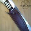 Damascus 15" kukri with Damascus guard and butt cap. Handmade in TX, USA - New Leather Belt Sheath, with that new leather smell.. =] [Unused - Pristine Cond.] - Image 11