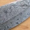 Damascus 15" kukri with Damascus guard and butt cap. Handmade in TX, USA - New Leather Belt Sheath, with that new leather smell.. =] [Unused - Pristine Cond.] - Image 7