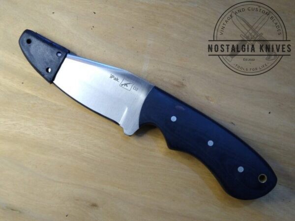 iPak D2 9″ Clip-Point Fixed Blade Knife with Micarta Handle and Leather Belt Sheath [Used – Pristine Mint Cond.] Everyday Carry[EDC]