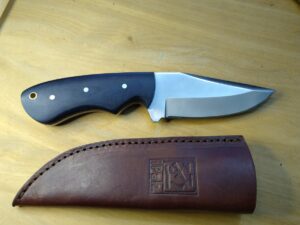 iPak D2 9" Clip-Point Fixed Blade Knife with Micarta Handle and Leather Belt Sheath [Used - Pristine Mint Cond.]