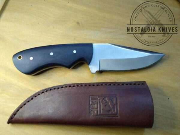 iPak D2 9″ Clip-Point Fixed Blade Knife with Micarta Handle and Leather Belt Sheath [Used – Pristine Mint Cond.] Everyday Carry[EDC]