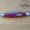 Vintage Case XX USA, Medium Red Bone Handle DR6318 SS, 1989 3 Blade Stockman Pocket Knife [Used - Mint Cond.]