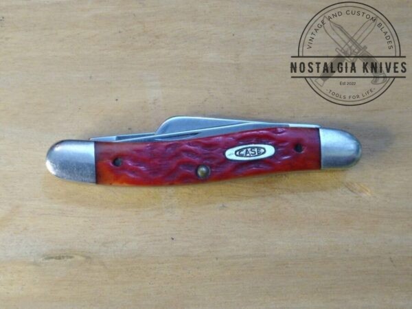Vintage Case XX USA, Medium Red Bone Handle DR6318 SS, 1989 3 Blade Stockman Pocket Knife [Used – Mint Cond.] Case XX™