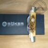 Böker Tree Brand Traditional 4 Blade Congress Pocket Knife with Brown Jigged Bone Handle 110721 - Made In Germany [Unused - Pristine Mint Cond.]