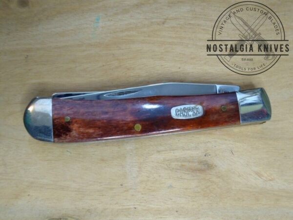 Case XX USA 6254 Mahogany Bone President’s Large 2 blade Trapper Knife – 1997 (Signature of president and COO, George T. Brinkley etched on blade) [Unused – Pristine Mint Cond.] Case XX™
