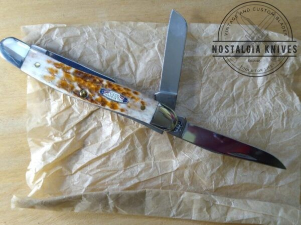 Case XX USA – Medium Stockman Knife Amber Bone w/ Patriotic Flag Badge 6318SS  [NIB – Pristine Mint Cond.] Case XX™