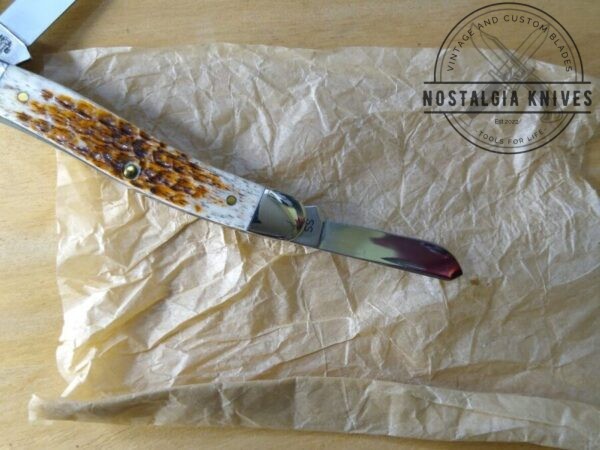 Case XX USA – Medium Stockman Knife Amber Bone w/ Patriotic Flag Badge 6318SS  [NIB – Pristine Mint Cond.] Case XX™