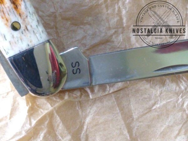 Case XX USA – Medium Stockman Knife Amber Bone w/ Patriotic Flag Badge 6318SS  [NIB – Pristine Mint Cond.] Case XX™