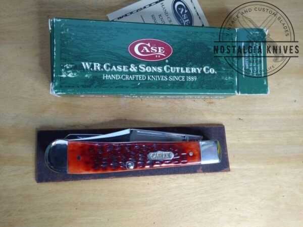 Case XX SELECT – 2000 Dark Red Bone 6254 SS Large 4.13″ 2 blade Trapper Knife In Original Box[Unused – Pristine Mint] Case XX™