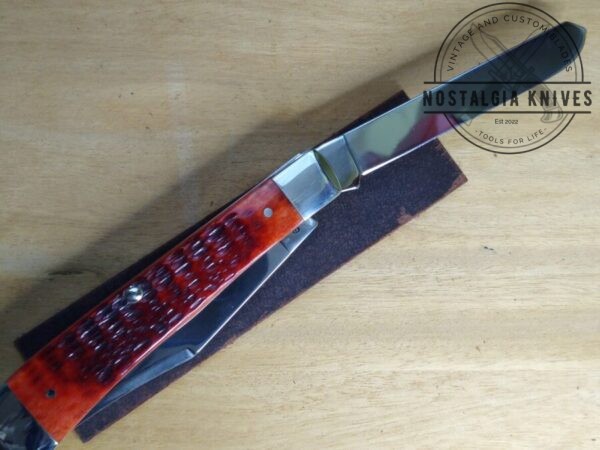 Case XX SELECT – 2000 Dark Red Bone 6254 SS Large 4.13″ 2 blade Trapper Knife In Original Box[Unused – Pristine Mint] Case XX™