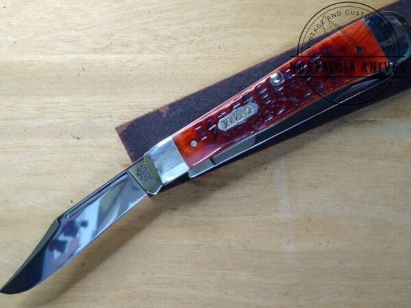 Case XX SELECT – 2000 Dark Red Bone 6254 SS Large 4.13″ 2 blade Trapper Knife In Original Box[Unused – Pristine Mint] Case XX™
