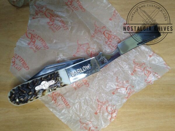 German Bull GB-113 – Barlow Razor Folding Pocket Knife with Deer Stag Handle[Unused/NIB – Pristine Mint Cond.] Collectible Knives