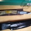 Hen & Rooster 6.5" Fixed Blade Horn Knife Small Satin Finish Stainless Steel Blade with Ram And Ox Horn Handle-HR-5025ROR and Black Leather Belt Sheath[Unused/NIB - Pristine Mint Cond.] - Image 5