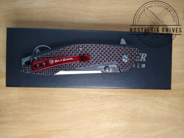 Hen & Rooster HRI-300R Tasmanian – Contoured G10/Carbon Fiber Handle – Ball-Bearing Linerlock, and Reversible Belt Clip[Unused/NIB] Everyday Carry[EDC] cutlery