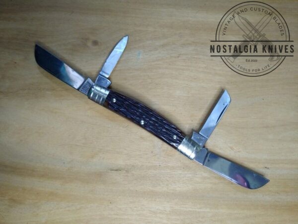Vintage H. Boker & Co. Solingen Tree Brand, 1975 Congress 4 Blade Pocket Knife with Jigged Bone Handle[Used – Pristine Mint Cond.] Böker