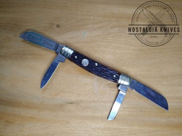 Vintage H. Boker & Co. Solingen Tree Brand, 1975 Congress 4 Blade Pocket Knife with Jigged Bone Handle[Used – Pristine Mint Cond.] Böker